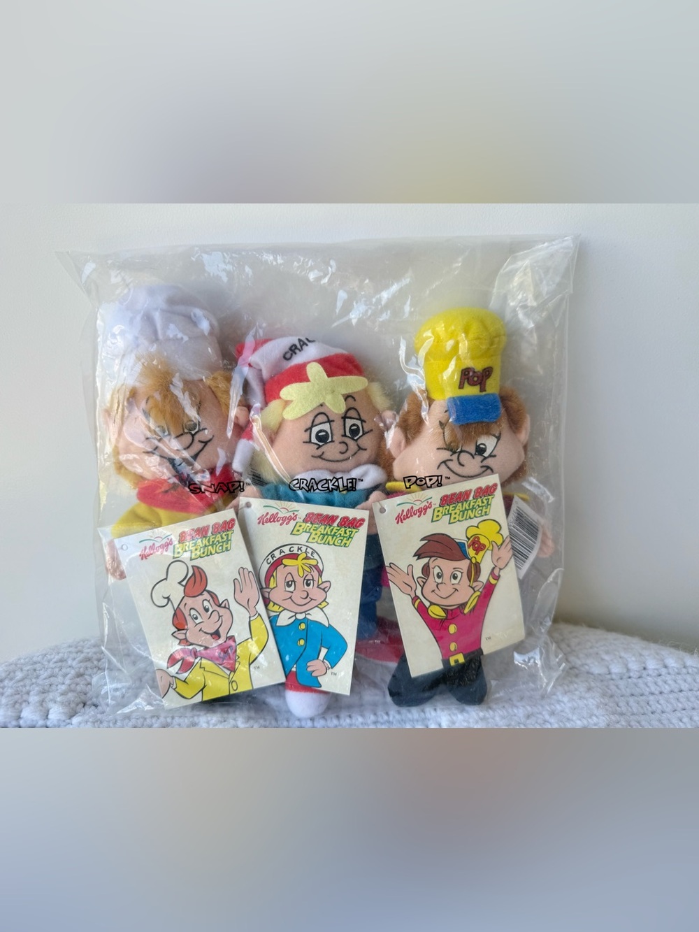 Kellogg's Rice Krispies Snap, Crackle, and Pop Breakfast Bunch plush set